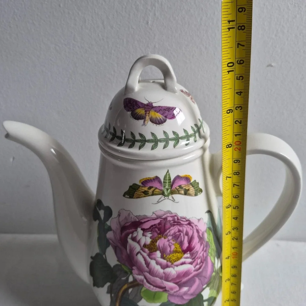 Portmeirion Botanic Garden Coffee Pot Shrubby Peony Floral White England